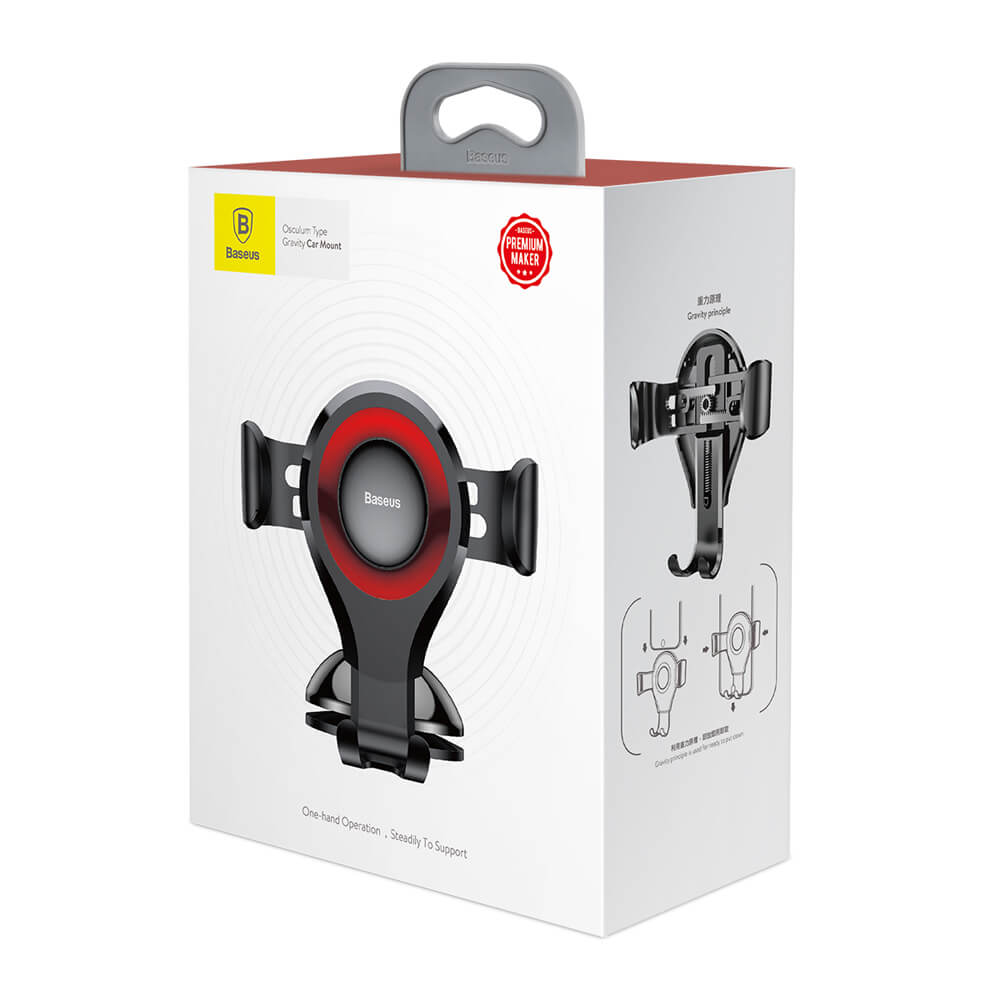 Baseus car holder Osculum gravity black - red - LCDEAL