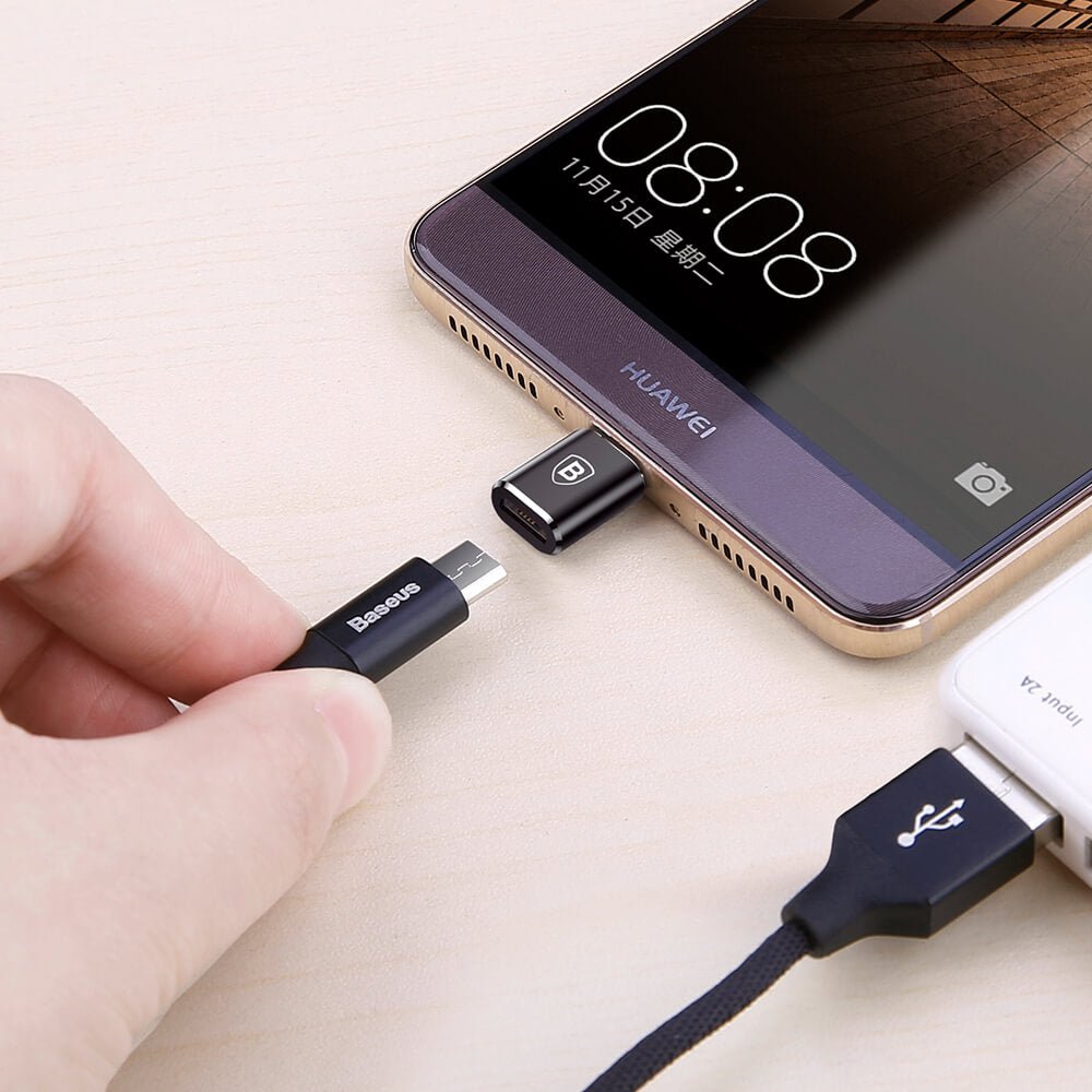 Baseus OTG adapter microUSB - USB - C black - LCDEAL