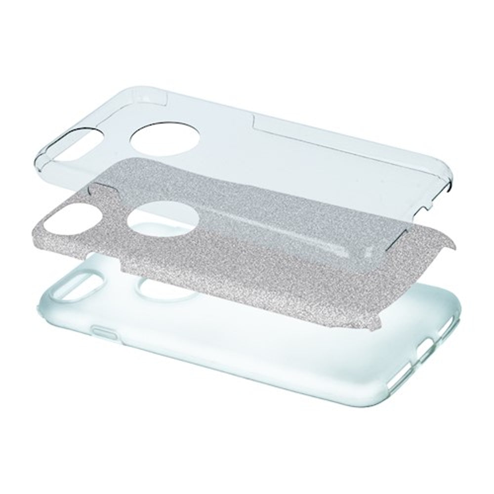 Glitter 3in1 case for iPhone XR silver - LCDEAL