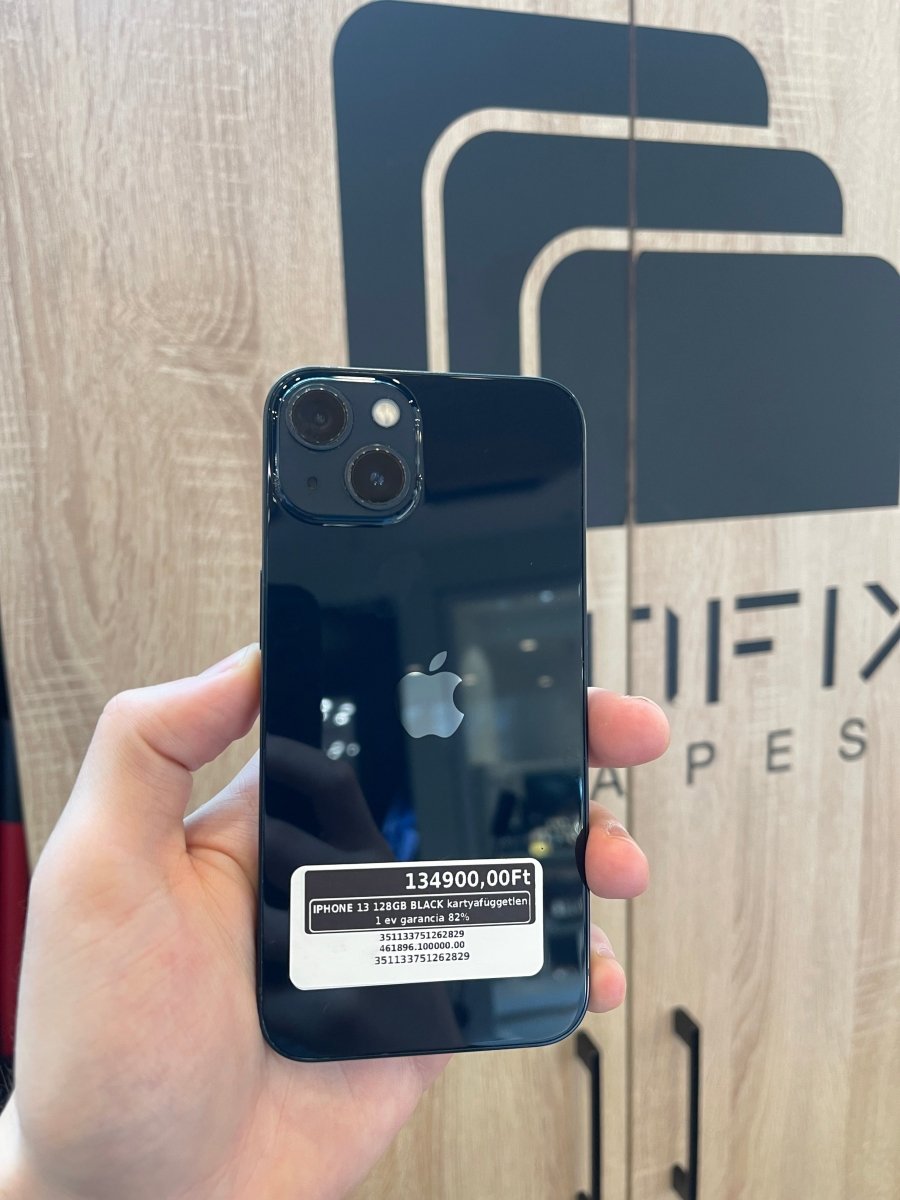IPHONE 13 128GB BLACK kártyafüggetlen 1 év garancia 82% - LCDEAL