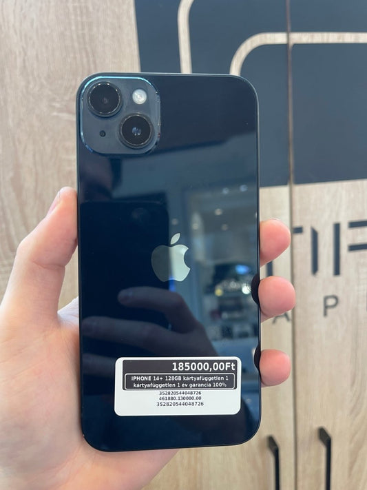 IPHONE 14+ 128GB kártyafüggetlen 1 kártyafüggetlen 1 év garancia 100% - LCDEAL