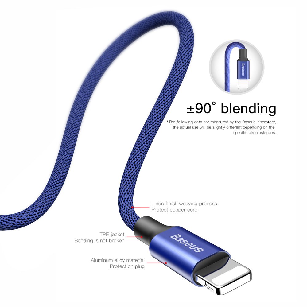 Baseus cable Yiven USB - Lightning 1,8 m 2A navy blue - LCDEAL
