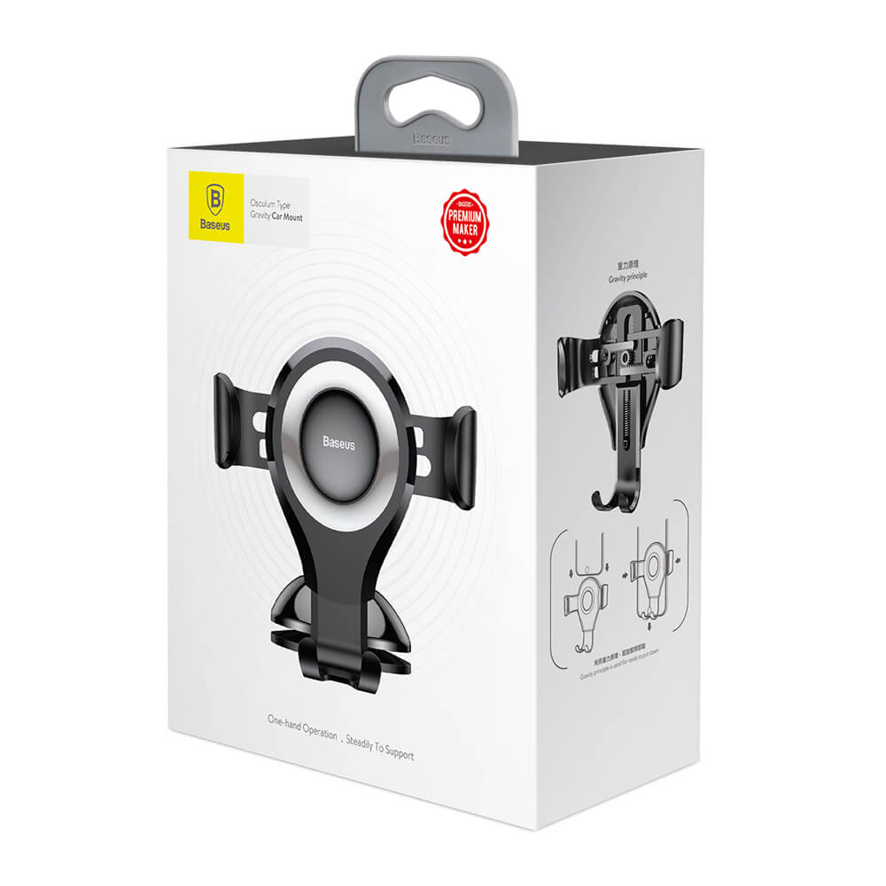 Baseus car holder Osculum gravity black - silver - LCDEAL