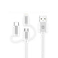 Forever 3in1 cable USB - Lightning + USB - C + microUSB 1,0 m 1,5A white - LCDEAL