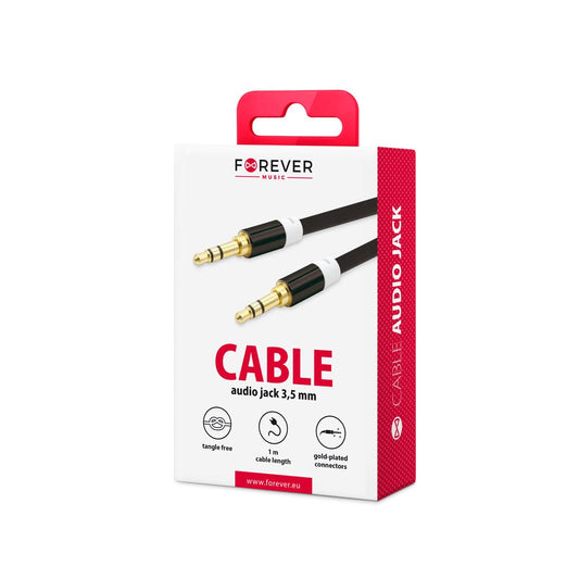 Forever audio cable jack 3,5mm - jack 3,5mm 1,0 m black - LCDEAL