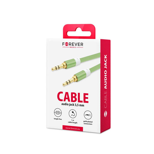 Forever audio cable jack 3,5mm - jack 3,5mm 1,0 m green - LCDEAL