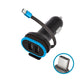 Forever CC - 02 car charger 2x USB 3A black with USB - C cable 0,2 m - LCDEAL