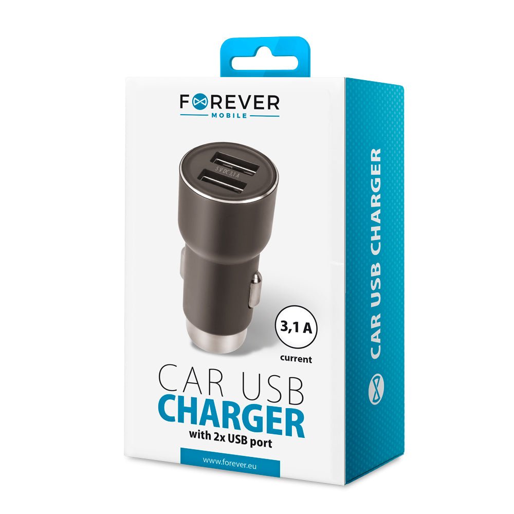 Forever CC - 04 car charger 2x USB 3.1A black - LCDEAL