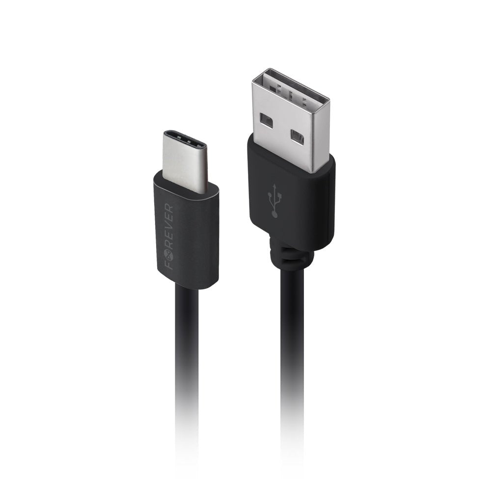 Forever M02 car charger 1x USB 1A black + USB - C cable - LCDEAL