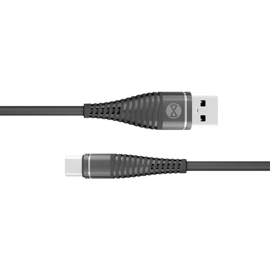 Forever Shark cable USB - USB - C 1,0 m 2A black - LCDEAL