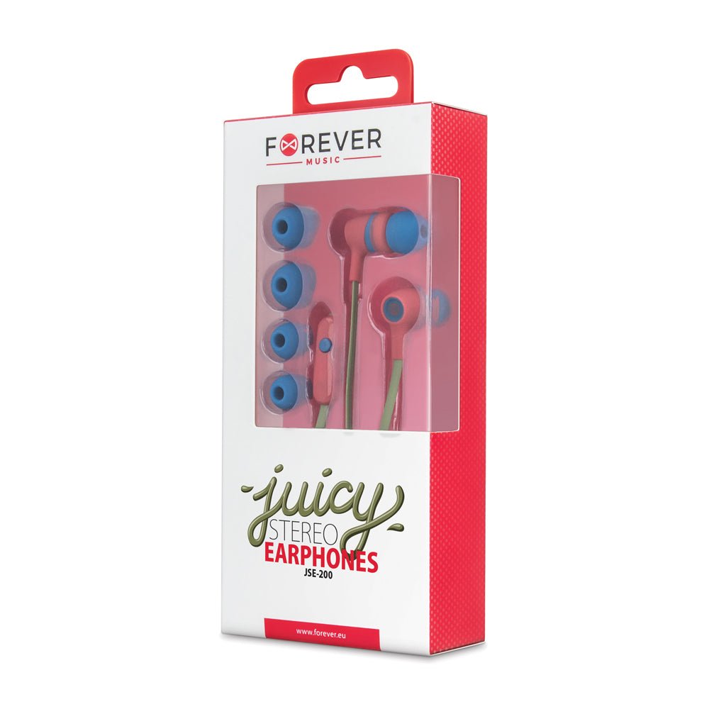 Forever wired earphones JSE - 200 jack 3,5mm green casual - LCDEAL