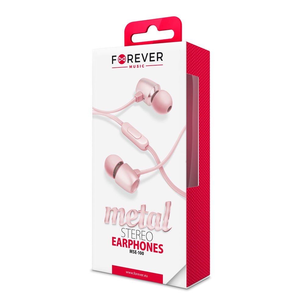 Forever wired earphones MSE - 100 jack 3,5 mm rose - gold - LCDEAL