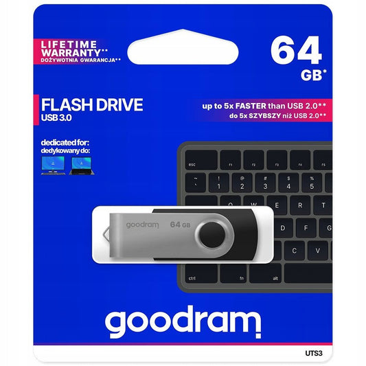 Goodram pendrive 64GB USB 3.0 Twister black - LCDEAL