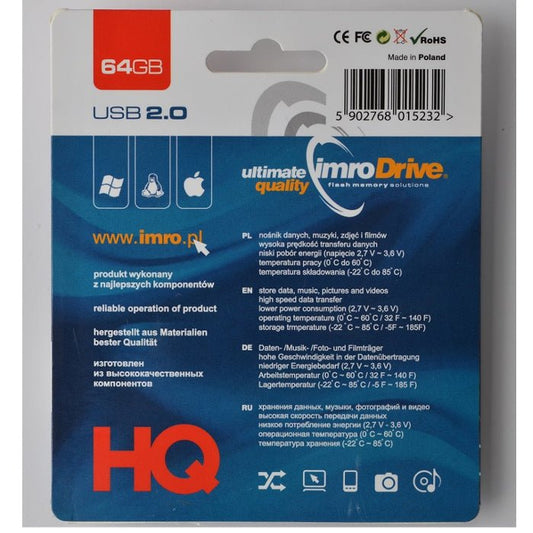 Imro pendrive 64GB USB 2.0 Black - LCDEAL