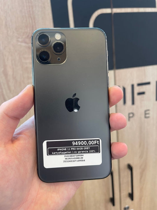 IPHONE 11 PRO 64GB GREY kártyafüggetlen 1 év garancia 100% - LCDEAL