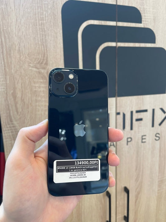 IPHONE 13 128GB BLACK kártyafüggetlen 1 év garancia 82% - LCDEAL