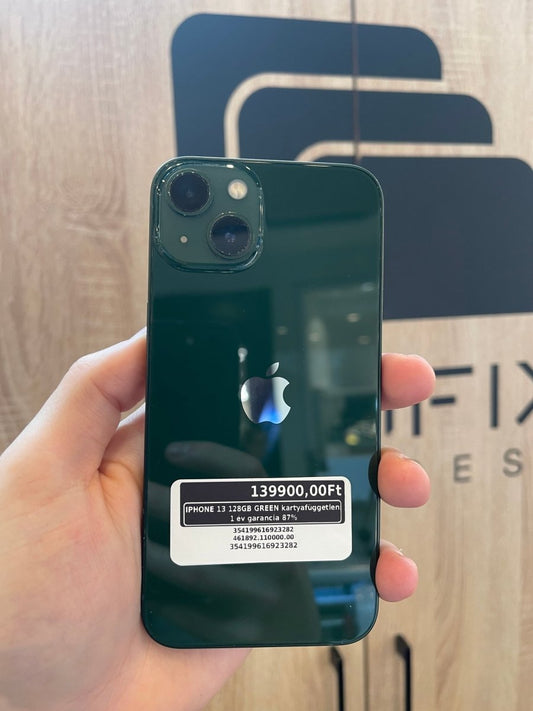 IPHONE 13 128GB GREEN kártyafüggetlen 1 év garancia 87% - LCDEAL