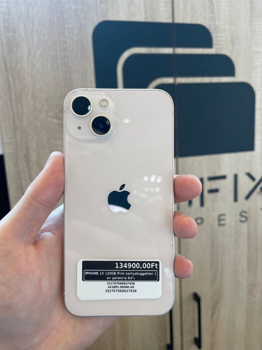 IPHONE 13 128GB Pink kártyafüggetlen 1 év garancia 84% - LCDEAL