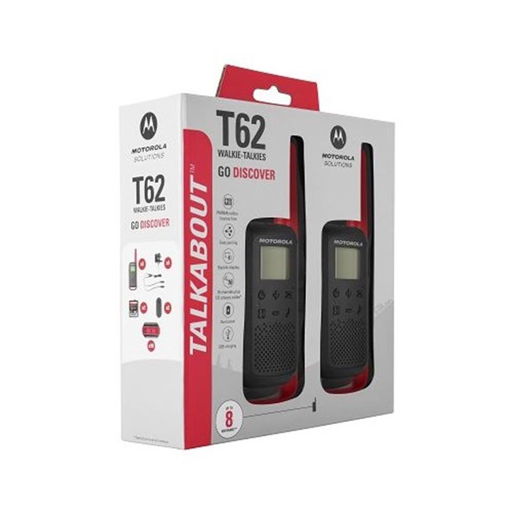 Motorola Talkabout T62 twin - pack + charger red - LCDEAL