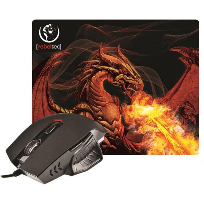 Rebeltec mouse + mouse pad RED DRAGON - LCDEAL